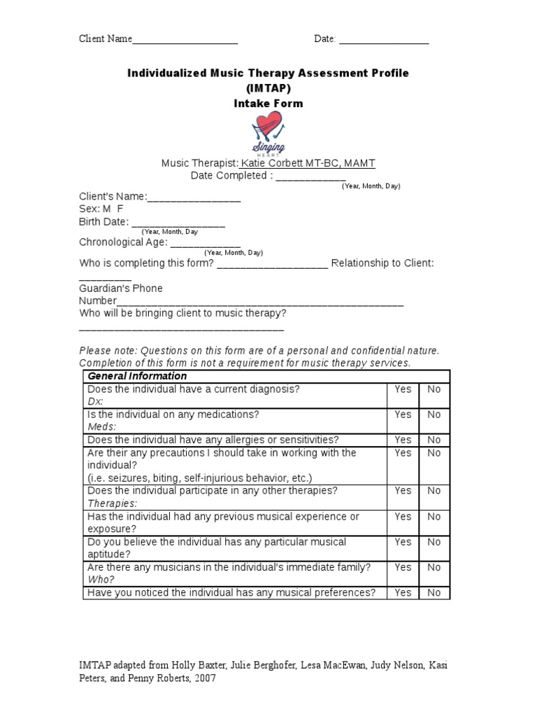 MT Assessment Form | PDF | Speech | Perception