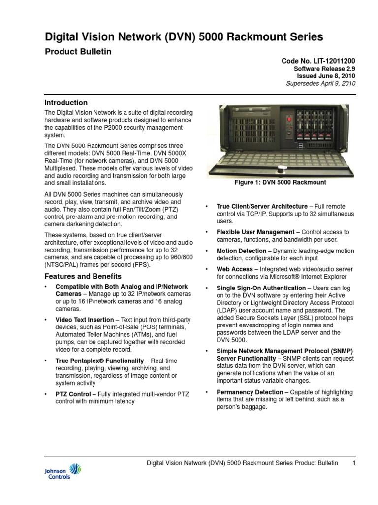 Digital Vision Network (DVN) 5000 Rackmount Series Product Bulletin | Video  | Computer Network