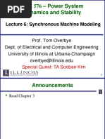 ECE 576 - Power System Dynamics and Stability: Lecture 6: Synchronous Machine Modeling