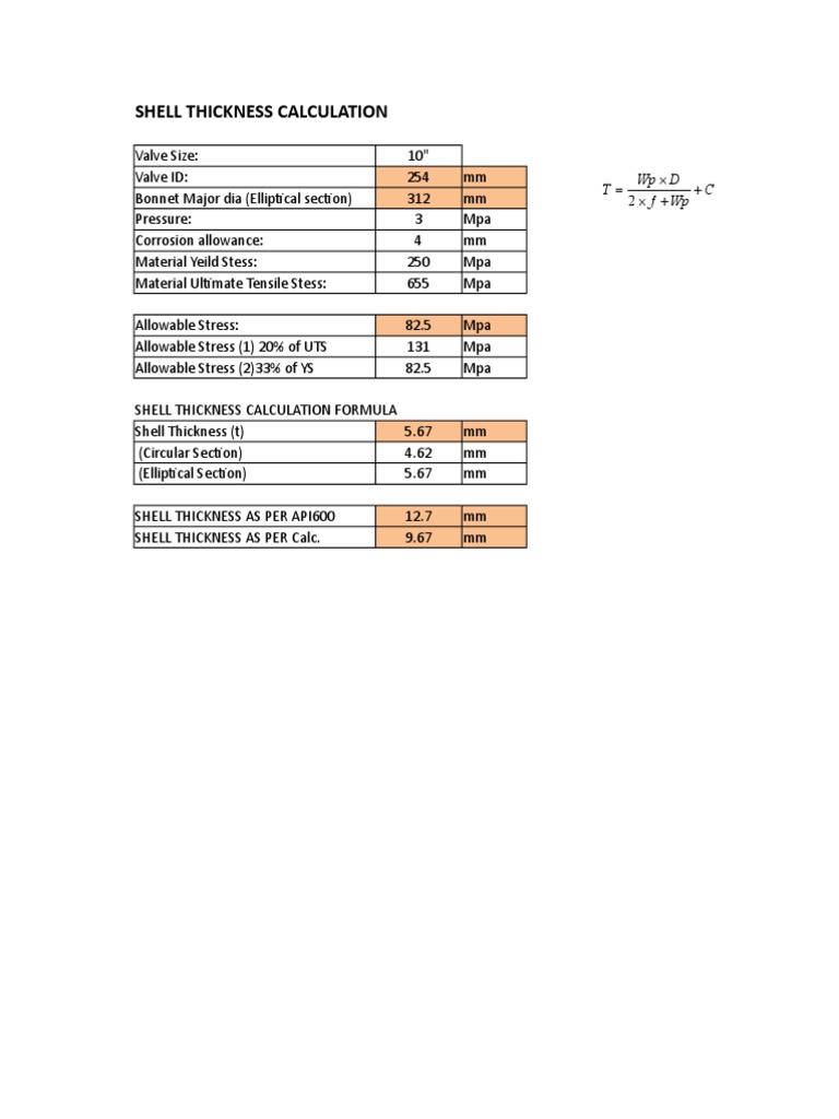 Calculate Shell and Stem Thickness | PDF | Valve | Stress (Mechanics)