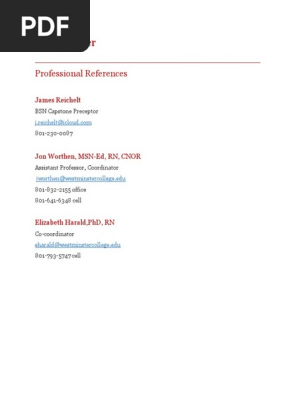 professional references