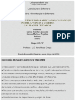 3.6 Necesidades de Usar Ropas Adecuadas, Calzado (El Pie Del Anciano) y Vestido.