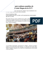 Sectores Del País Realizan Asamblea de Gremios en El Aula Magna de La UCV