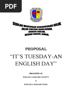 Proposal For English Day Smkk Pdf English Language Pedagogy