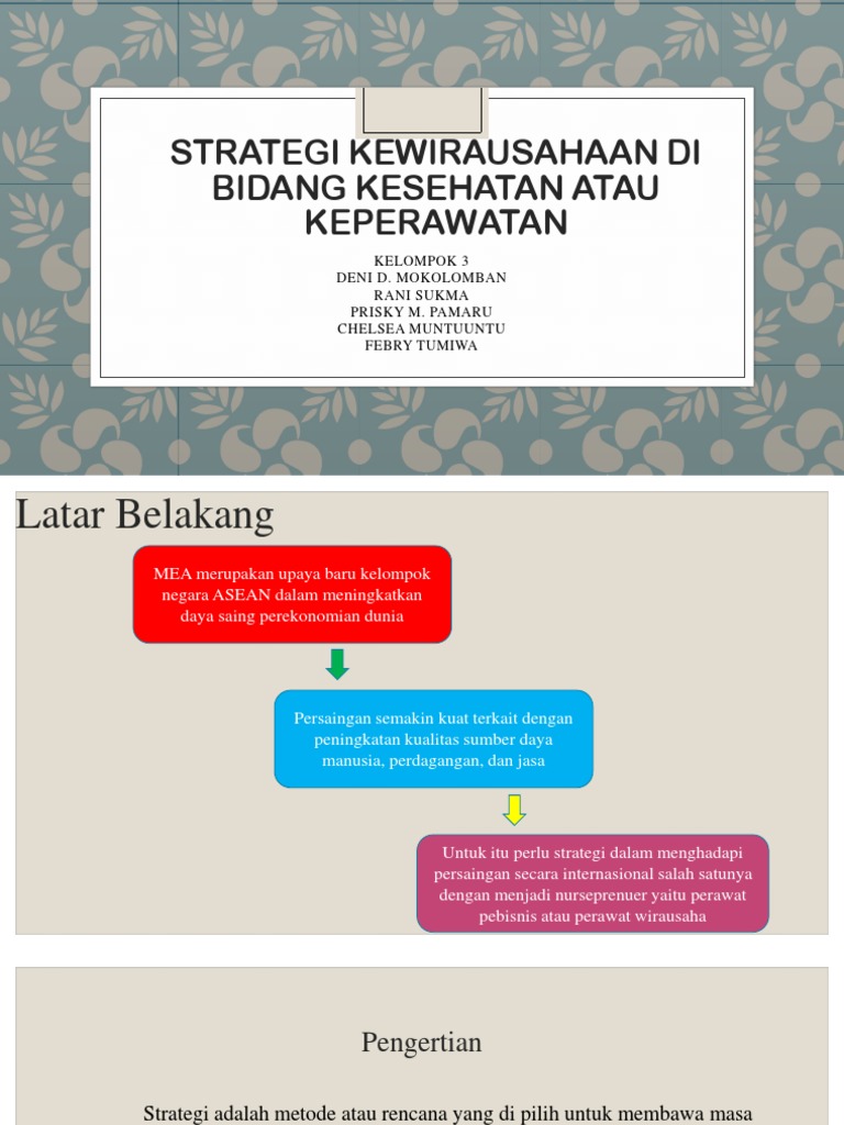 Strategi Kewirausahaan Di Bidang Kesehatan Atau Keperawatan
