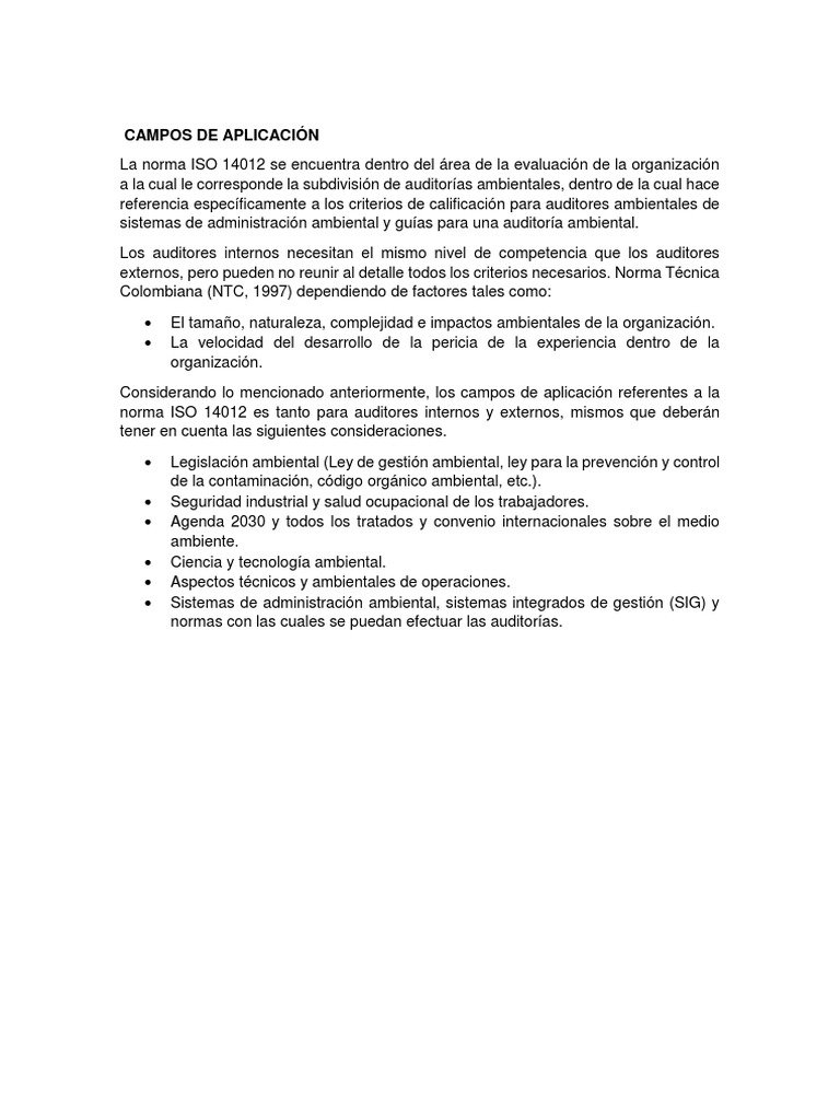 Auditoría Ambiental según ISO 14012 | PDF