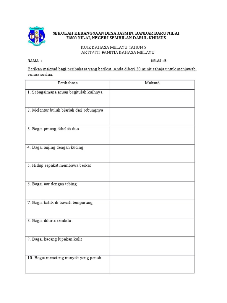 Gratis Unduh Gambar Soalan Peribahasa Docx Terkeren by Cikimm.com