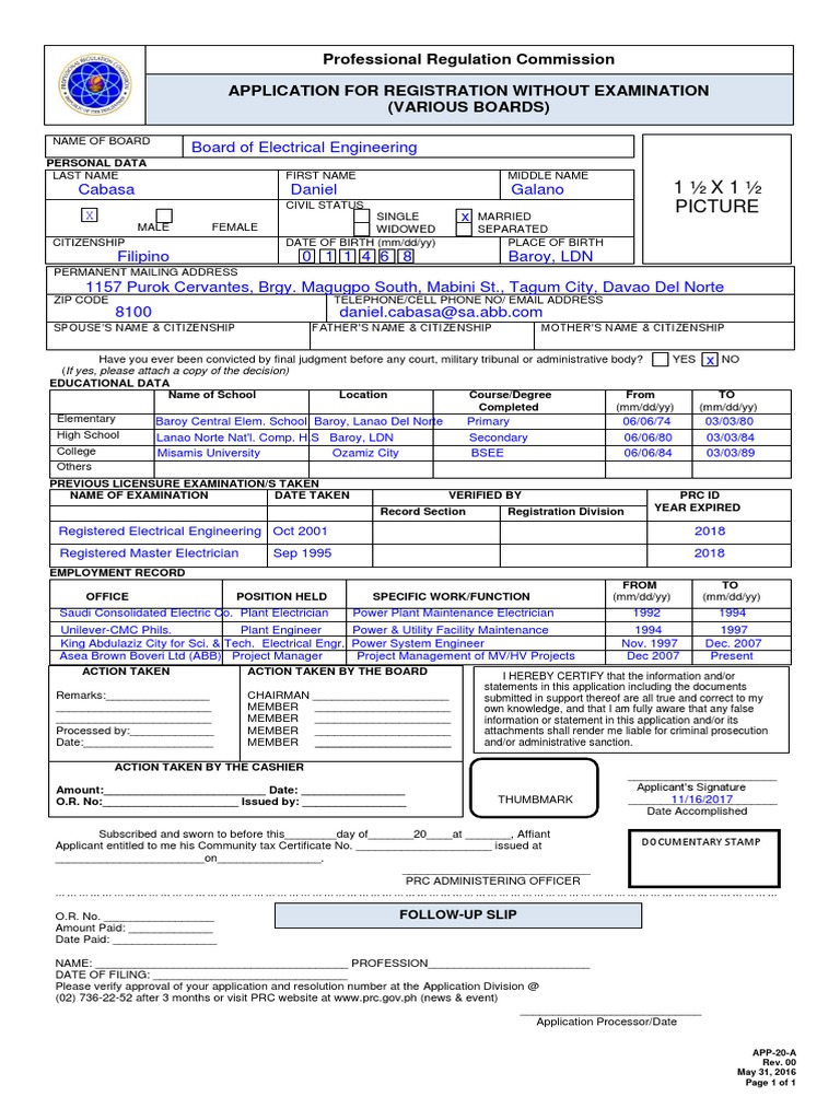 PRC Application Form Without Exam Download Free PDF Notary Public