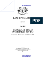 Act 404 Racing Club Public Sweepstakes Act 1965