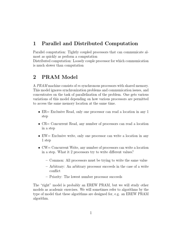 1 Parallel and Distributed Computation | PDF | Parallel Computing ...
