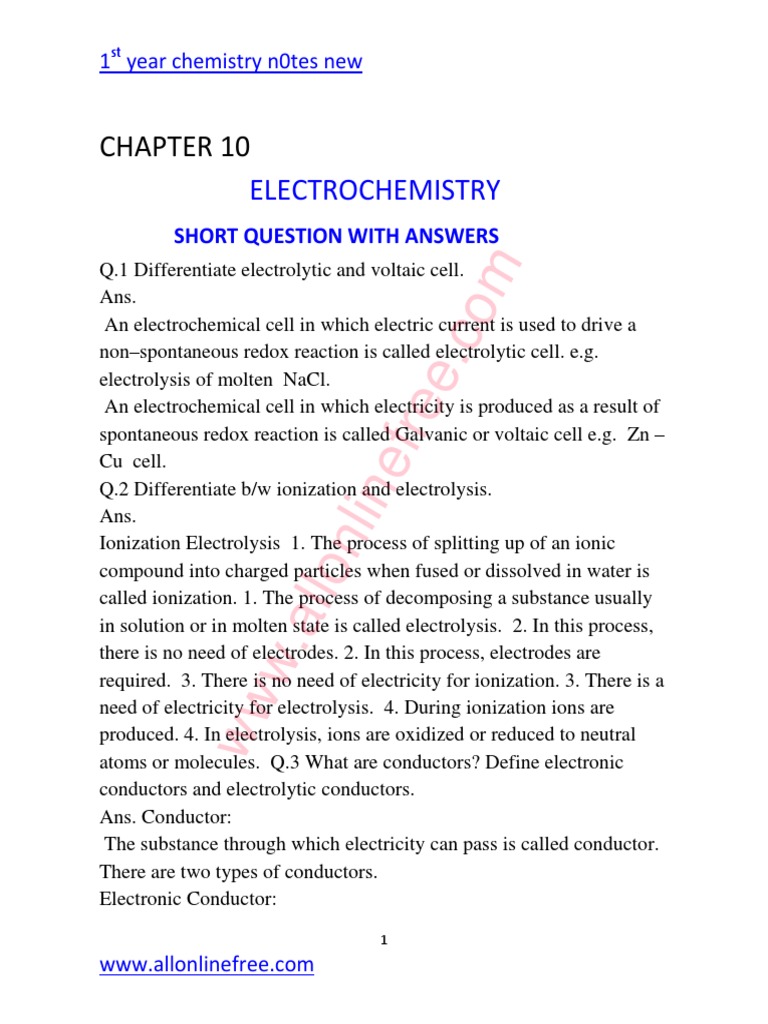 10CHAPTERELECTROCHEMISTRYSHORTQUESTIONWITHANSWERS.pdf