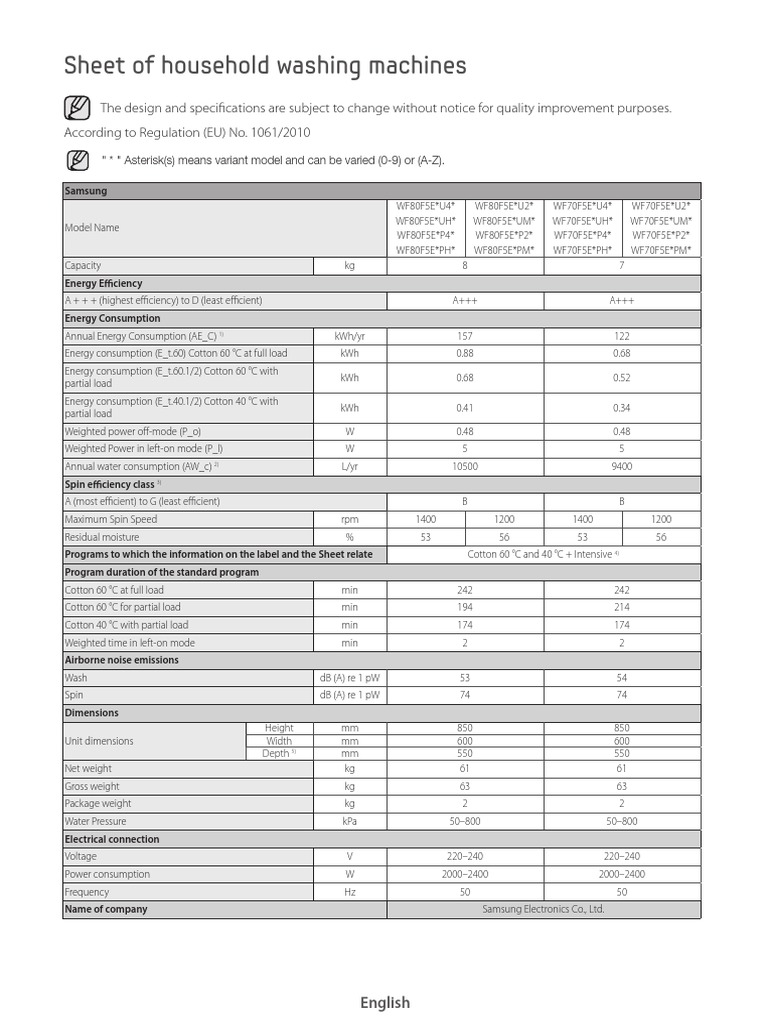 WF60F4E5W2W LE Productfiche | PDF