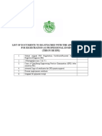 Documents Required for PE Registration