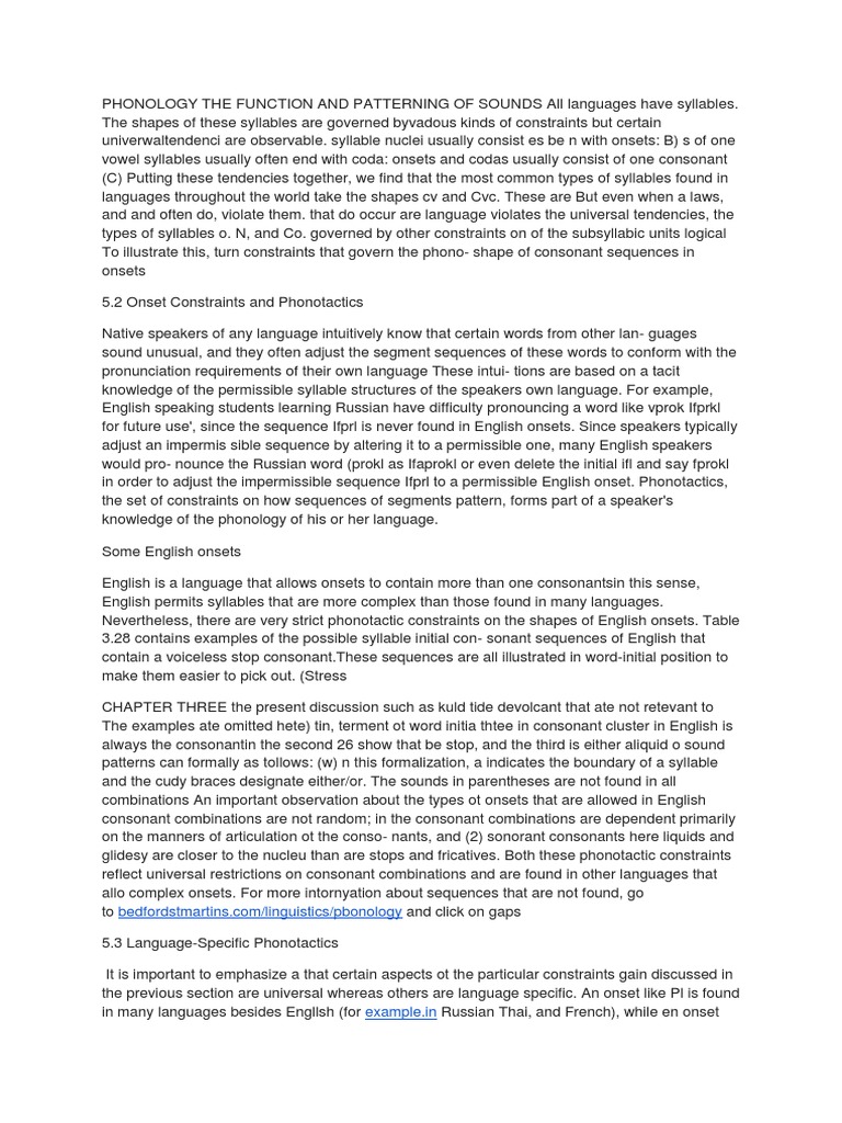 Phonology The Function and Patterning of Sounds An Languages Have