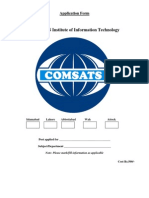 COMSATS Institute of Information Technology: Application Form