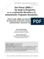 Realidad Virtual (HMD) e Interacción Desde La Perspectiva de La Construcción Narrativa y La Comunicación: Propuesta Taxonómica