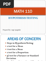 Math 110 2 Hypothesis Testing