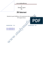 3D Internet: A Seminar Report On