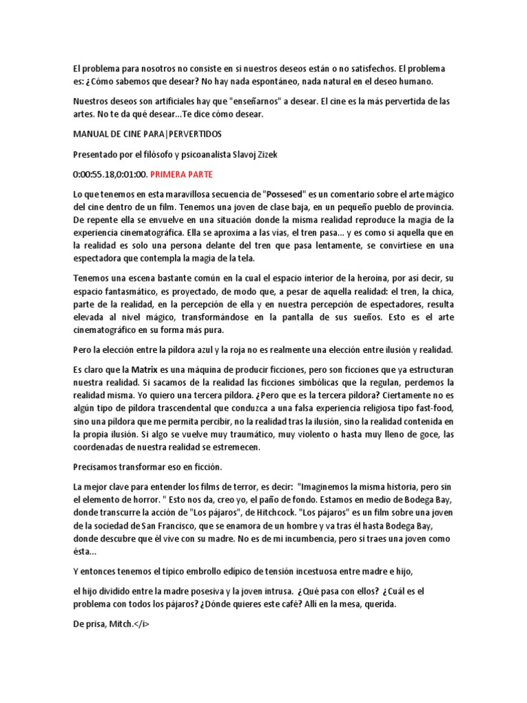 Guía de Cine para Pervertidos (Texto) PDF Carné de identidad