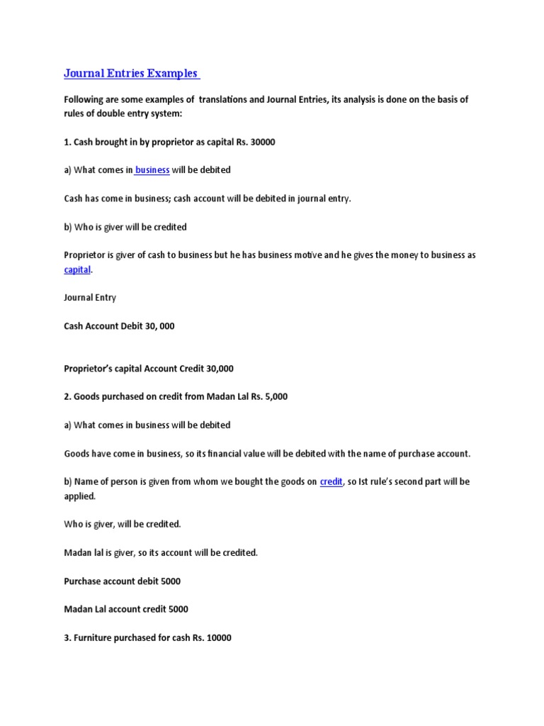 Journal Entries Examples PDF Debits And Credits Expense