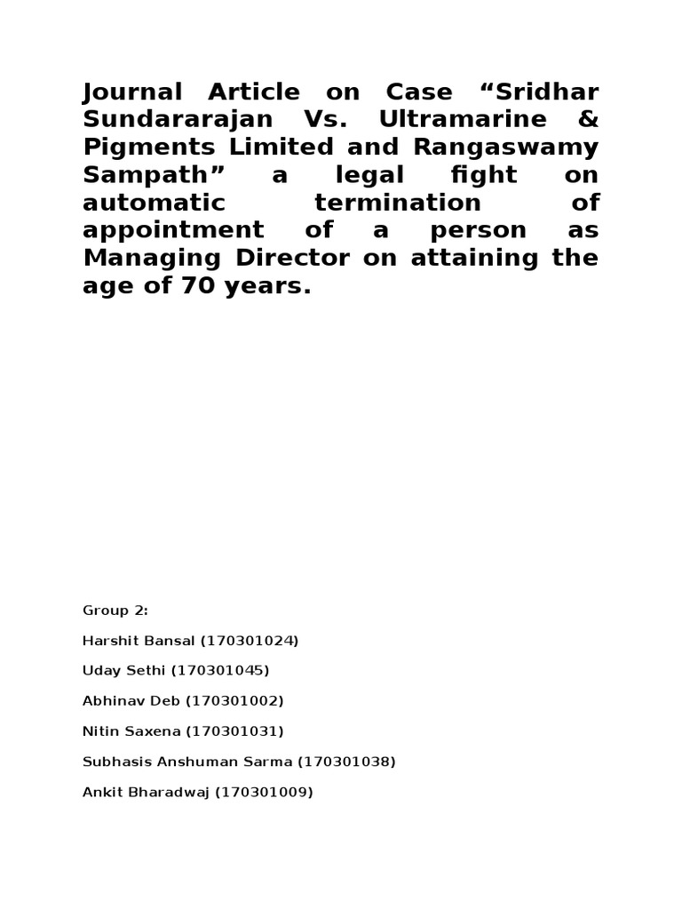Journal Article on Corporate Business Law Board Of Directors