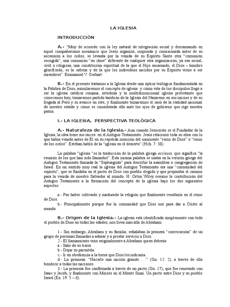 Características y Origen de la Iglesia | PDF | Cristo (título ...