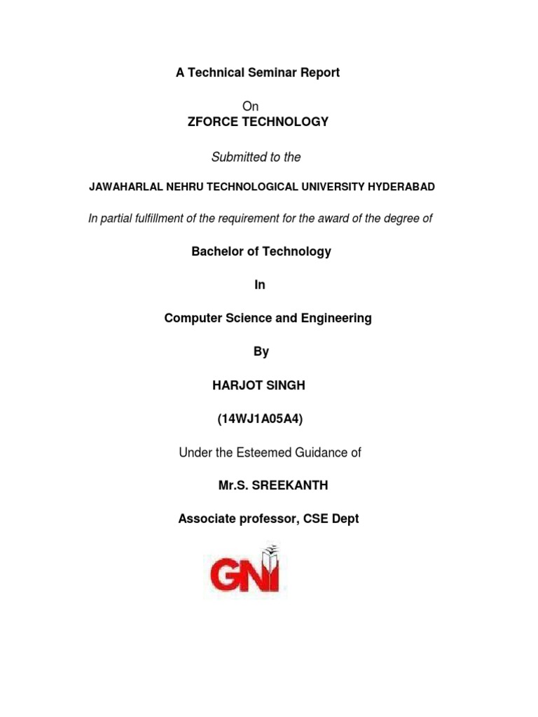 ZFORCE Technology Seminar Report | PDF | Academic Degree | Science And ...