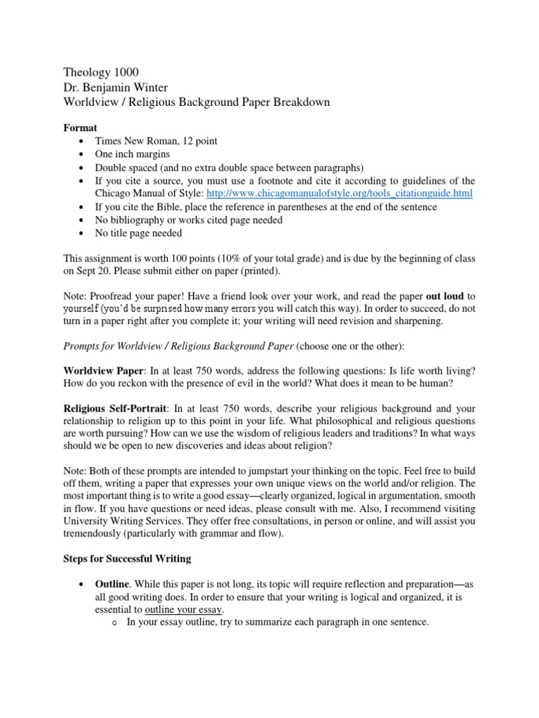 Christian Worldview Essay: Step by Step Explanation | blogger.com
