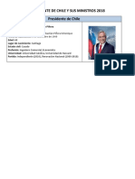 Presidente de Chile y Sus Ministros 2018