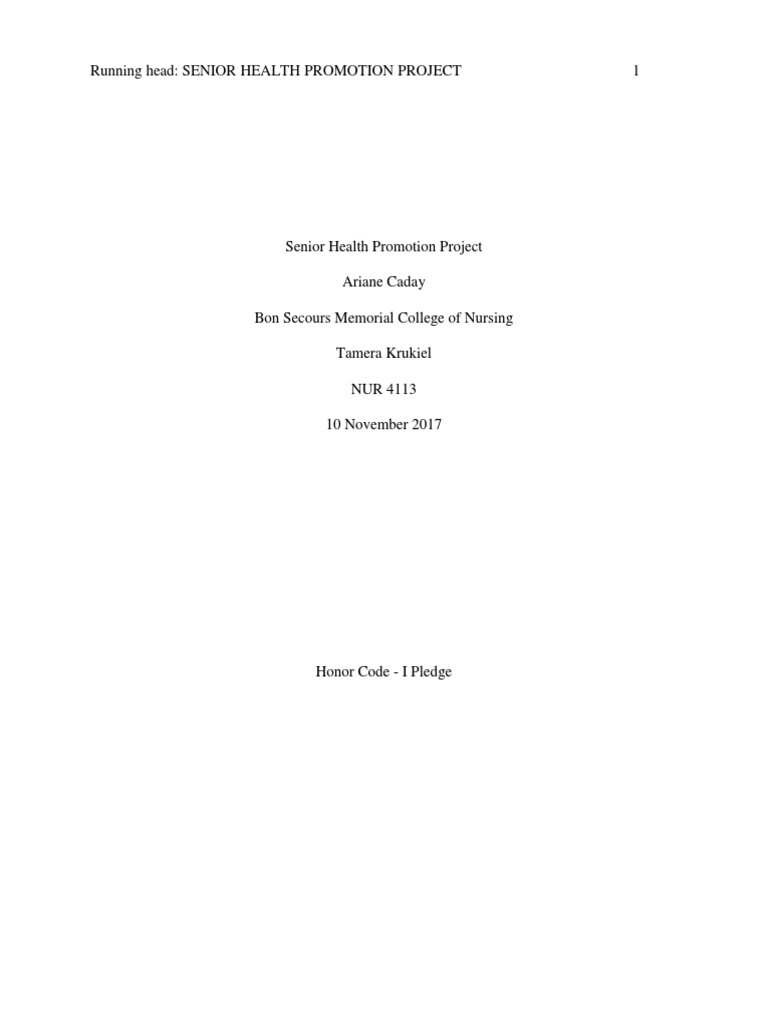 Senior Health Promotion for Elderly Nutrition | PDF | Alcoholism ...