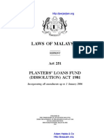 Laws of Malaysia: Planters' Loans Fund (Dissolution) Act 1981