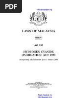 Act 260 Hydrogen Cyanide Fumigation Act 1953