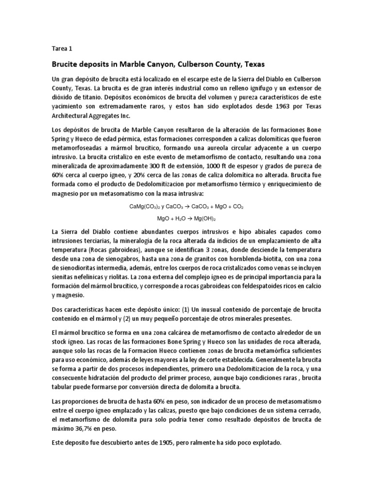 Magnesio, Yacimientos | PDF | Roca (geología) | Magnesio
