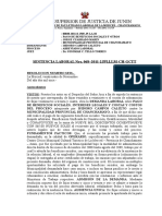 Sentencia de Pago de Beneficios Sociales