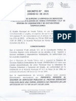 DECRETO No 001 DEL 2 DE ENERO DE 2014 PDF
