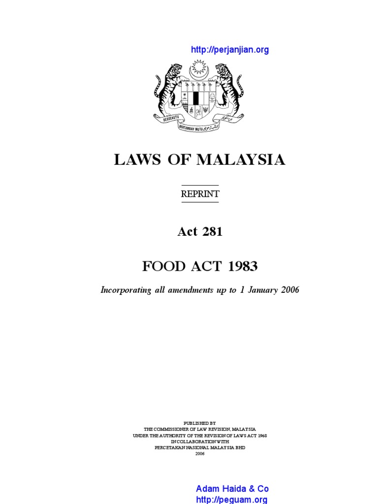 ACT-281-FOOD-ACT-1983 | Criminal Procedure In South Africa ...