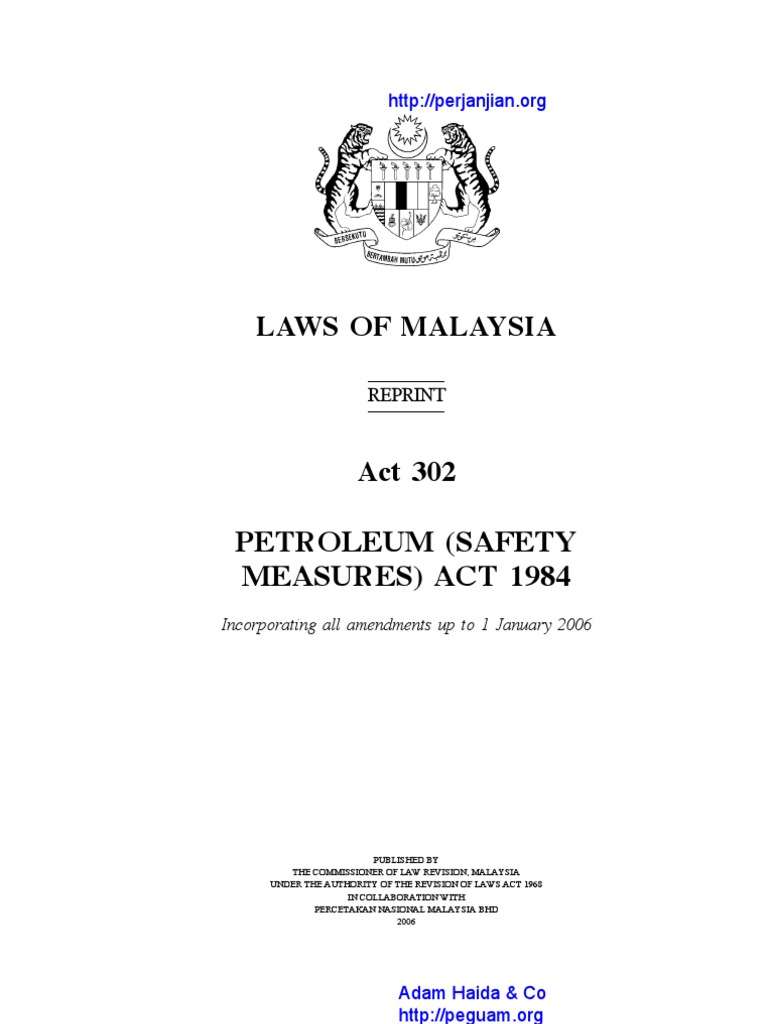 Petroleum Safety Measures Act 1984 Malayagas