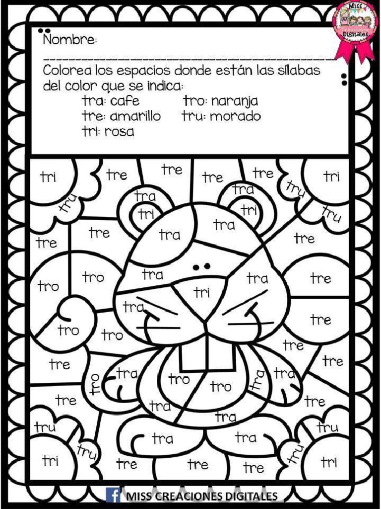 Colorea y Descubre El Dibujo Con Las Sílabas