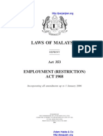 Act 353 Employment Restriction Act 1968