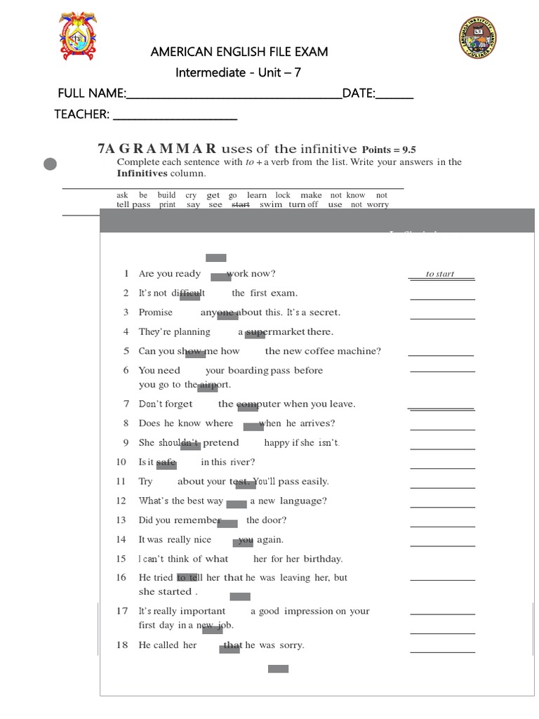 Intermediate Exam Unit 7 | PDF | Leisure