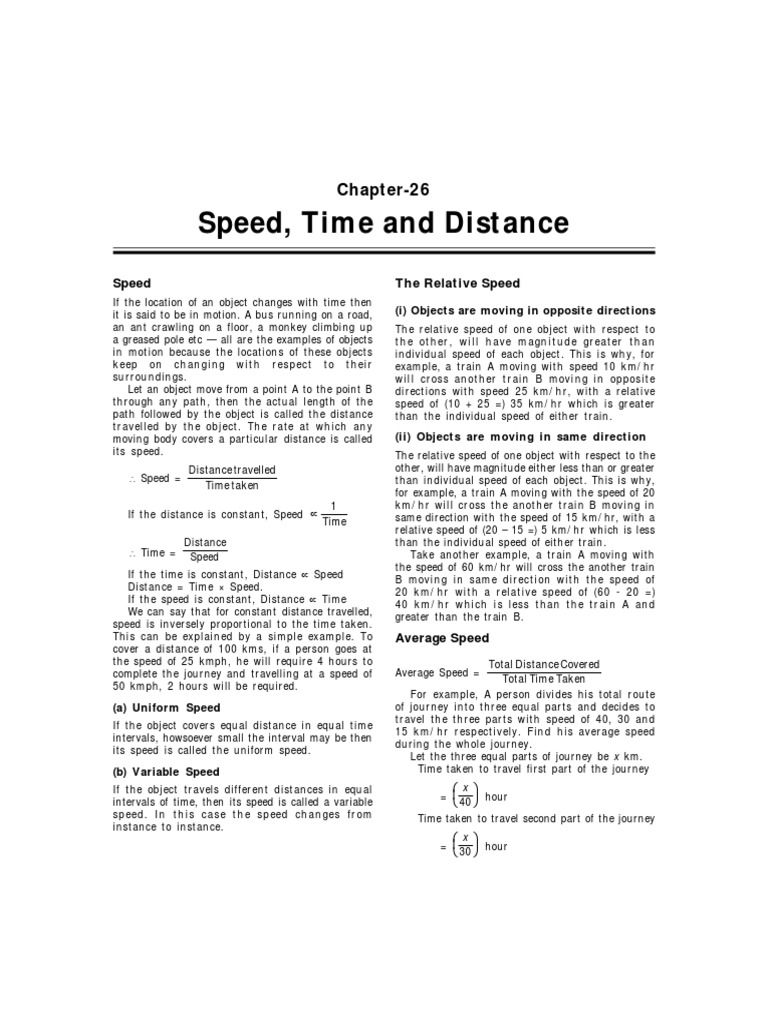 Speed, Time and Distance (WWW - Freeupscmaterials.wordpress - Com ...