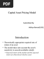 Capital Asset Pricing Model: Submitted by Aditya Bansal