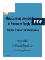 Manufacturing Execution System in Automotive Supply Chain: Analytical Framework For Data Integration