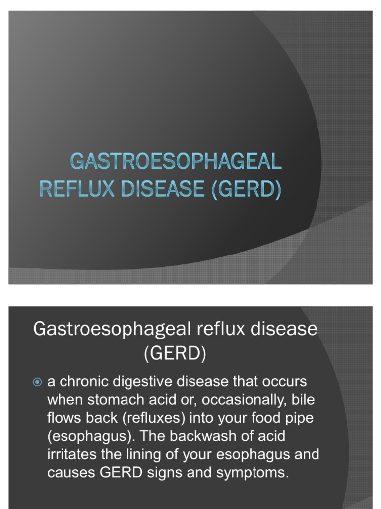 GERD Overview and Management Guide | PDF | Gastroesophageal Reflux ...