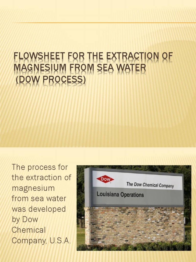 Magnesium Extraction from Seawater Flowchart | PDF