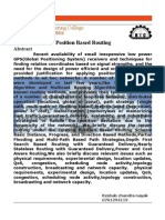 Position Based Routing Abstract