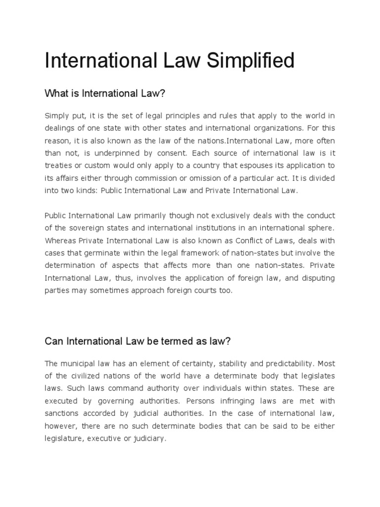 Understanding International Law Basics | PDF | International Law | Treaty