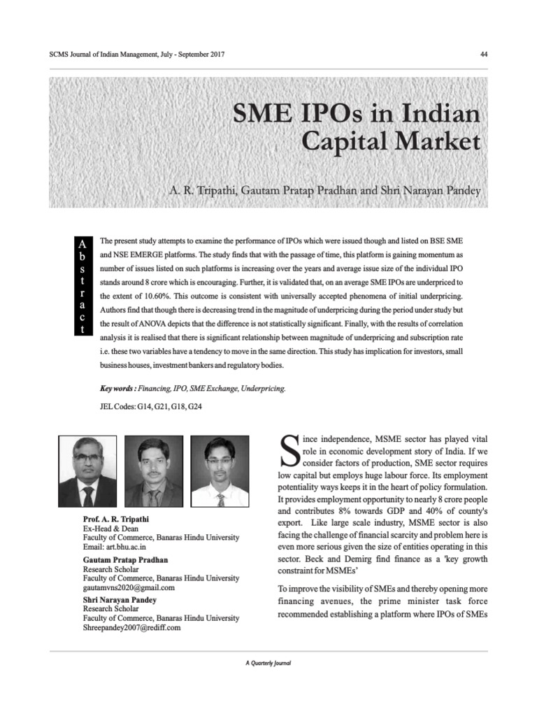 SME IPO Performance Analysis in India | PDF | Initial Public Offering ...
