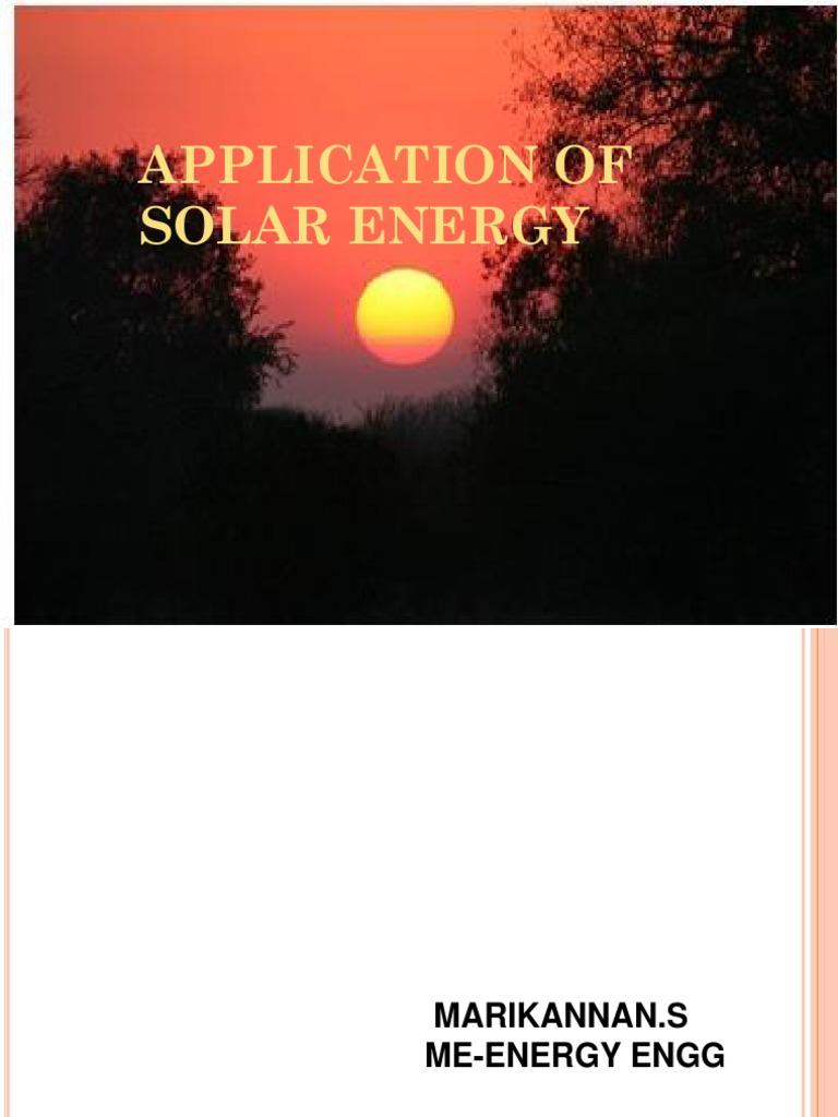 Solar Energy Applications Overview | PDF | Desalination | Air Conditioning