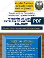 Entalpía de Vaporización Del Agua